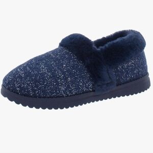 Skechers Womens Cozy Lite Sparkle Sweet Walk Slides Comfy Slip-Ons Navy  Size-9